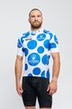 BONAVELO Cyklistický dres s krátkým rukávem - LA VUELTA - bílá/modrá
