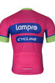 BONAVELO Cyklistický dres s krátkým rukávem - LAMPRE - růžová/modrá