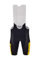 SANTINI Cyklistické kalhoty krátké s laclem - TDF LEADER - černá/žlutá/bílá