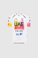 PISSEI Cyklistický dres s krátkým rukávem - UAE TEAM EMIRATES REPLICA - GIRO + TOUR 24 JR - bílá/růžová/žlutá