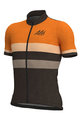 ALÉ Cyklistický dres s krátkým rukávem - VINTAGE MERINO - oranžová/černá