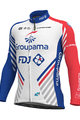 ALÉ Cyklistický dres s dlouhým rukávem zimní - GROUPAMA FDJ 19 WNT - červená/modrá/bílá