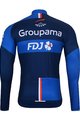BONAVELO Cyklistický dres s dlouhým rukávem zimní - FDJ 2024 WINTER - modrá/černá