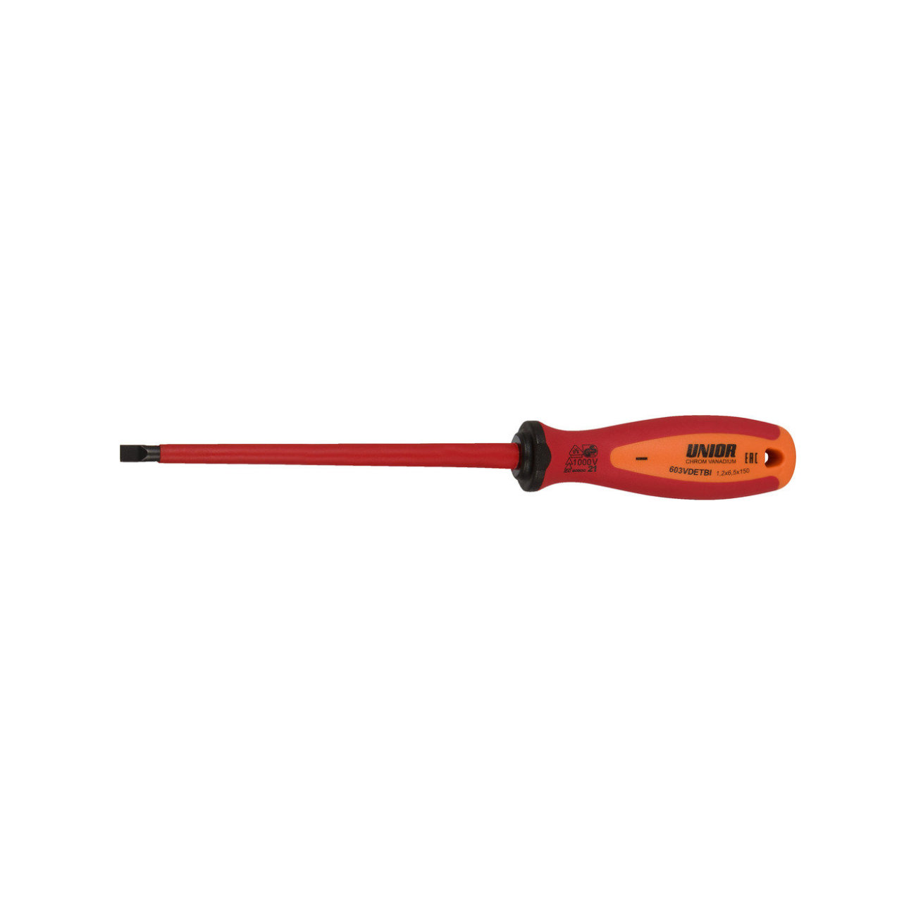 
                UNIOR šroubovák - SCREWDRIVER  VDE TBI 0.6 x 3.5 x 100 - červená
            