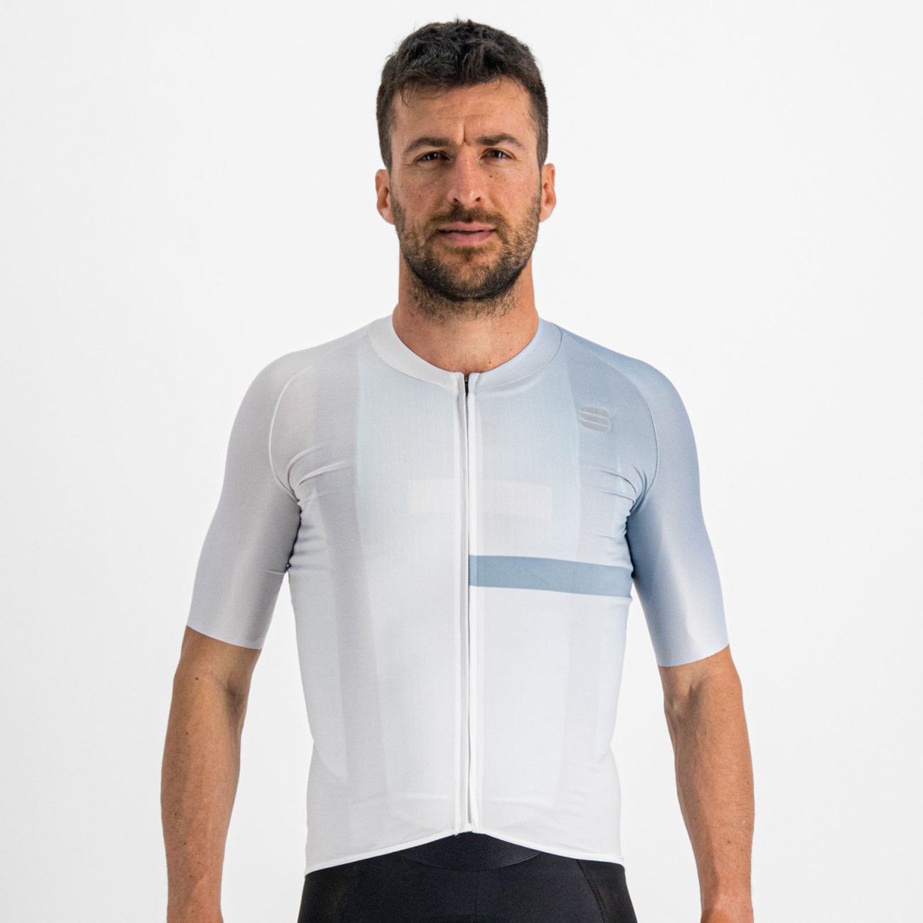 
                SPORTFUL Cyklistický dres s krátkým rukávem - BOMBER - bílá/šedá 2XL
            