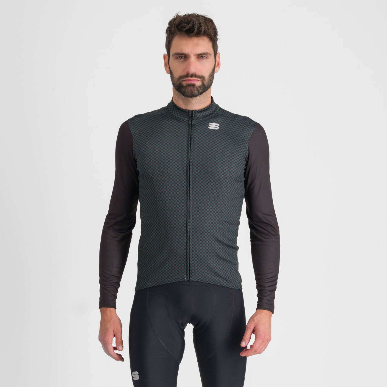 
                SPORTFUL Cyklistický dres s dlouhým rukávem zimní - CHECKMATE THERMAL - černá/zelená
            