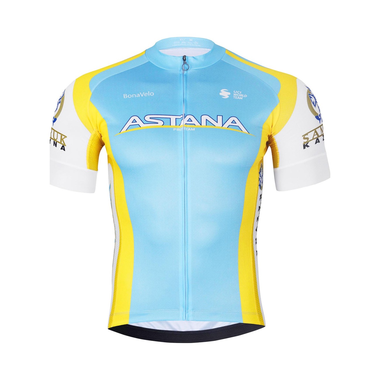 
                BONAVELO Cyklistický dres s krátkým rukávem - ASTANA - žlutá/tyrkysová 4XL
            