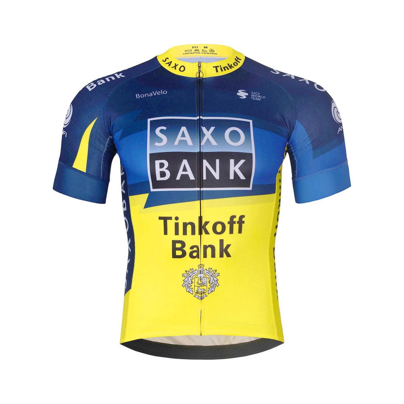
                BONAVELO Cyklistický dres s krátkým rukávem - SAXO BANK TINKOFF - modrá/žlutá XL
            