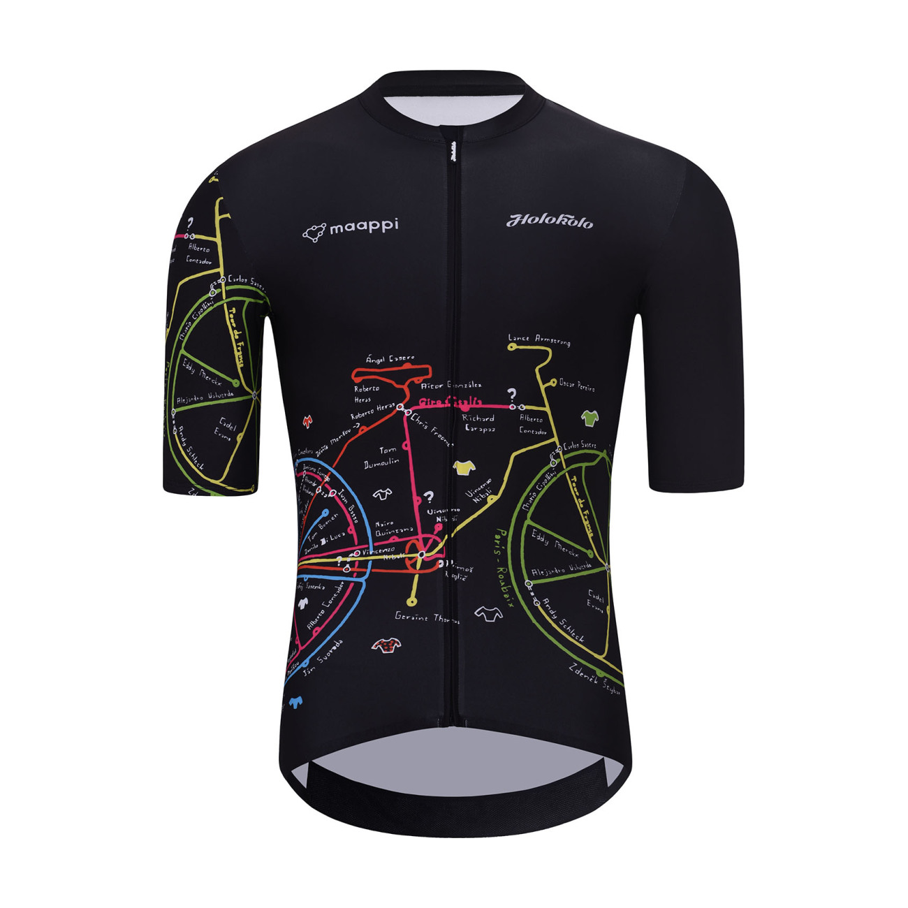 
                HOLOKOLO Cyklistický dres s krátkým rukávem - MAAPPI DARK - černá/vícebarevná M
            