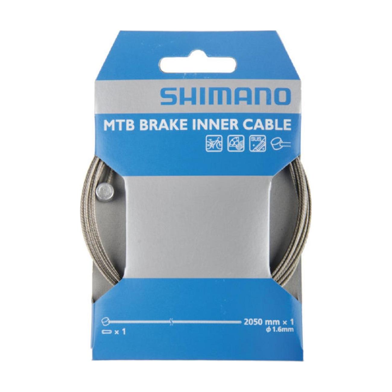 
                SHIMANO brzdové lanko - BRAKE CABLE MTB 1,6x2050mm - stříbrná
            