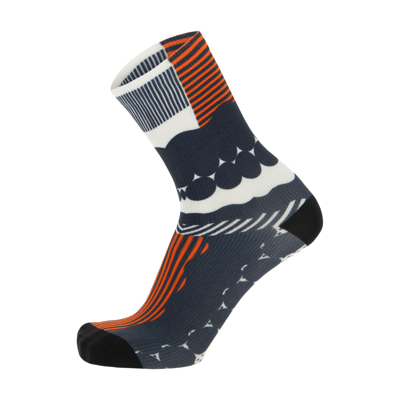 
                SANTINI Cyklistické ponožky klasické - OPTIC - bílá/oranžová/šedá XS
            