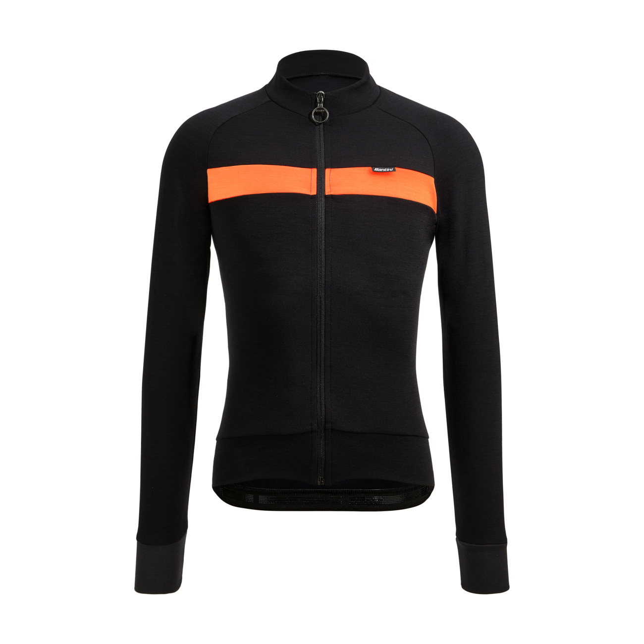 
                SANTINI Cyklistický dres s dlouhým rukávem zimní - ADAPT WOOL  - oranžová/černá M
            