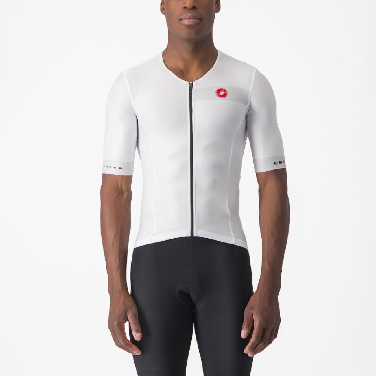 
                CASTELLI Cyklistický dres s krátkým rukávem - FREE SPEED 2 RACE - bílá/černá M
            