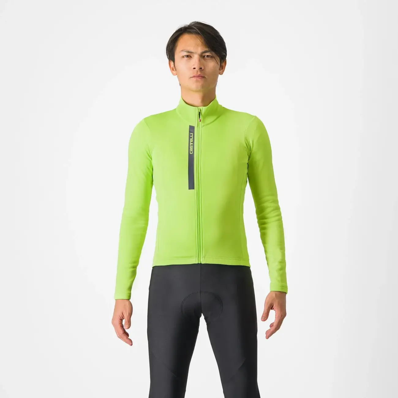 
                CASTELLI Cyklistický dres s dlouhým rukávem zimní - ENTRATA THERMAL - světle zelená XL
            