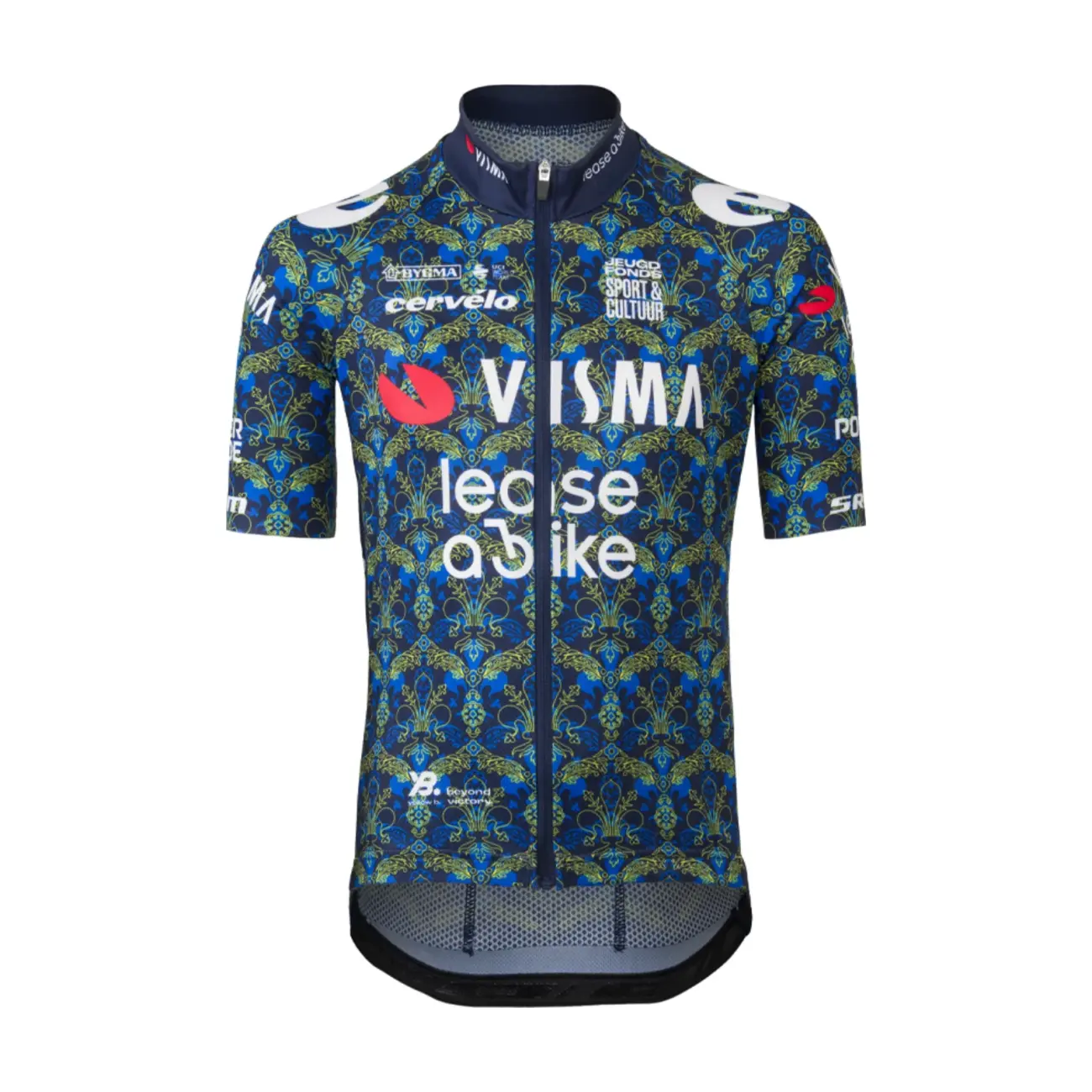 
                AGU Cyklistický dres s krátkým rukávem - TDF 2024 TEAM VISMA | LEASE A BIKE KIDS - modrá/žlutá 140 cm
            