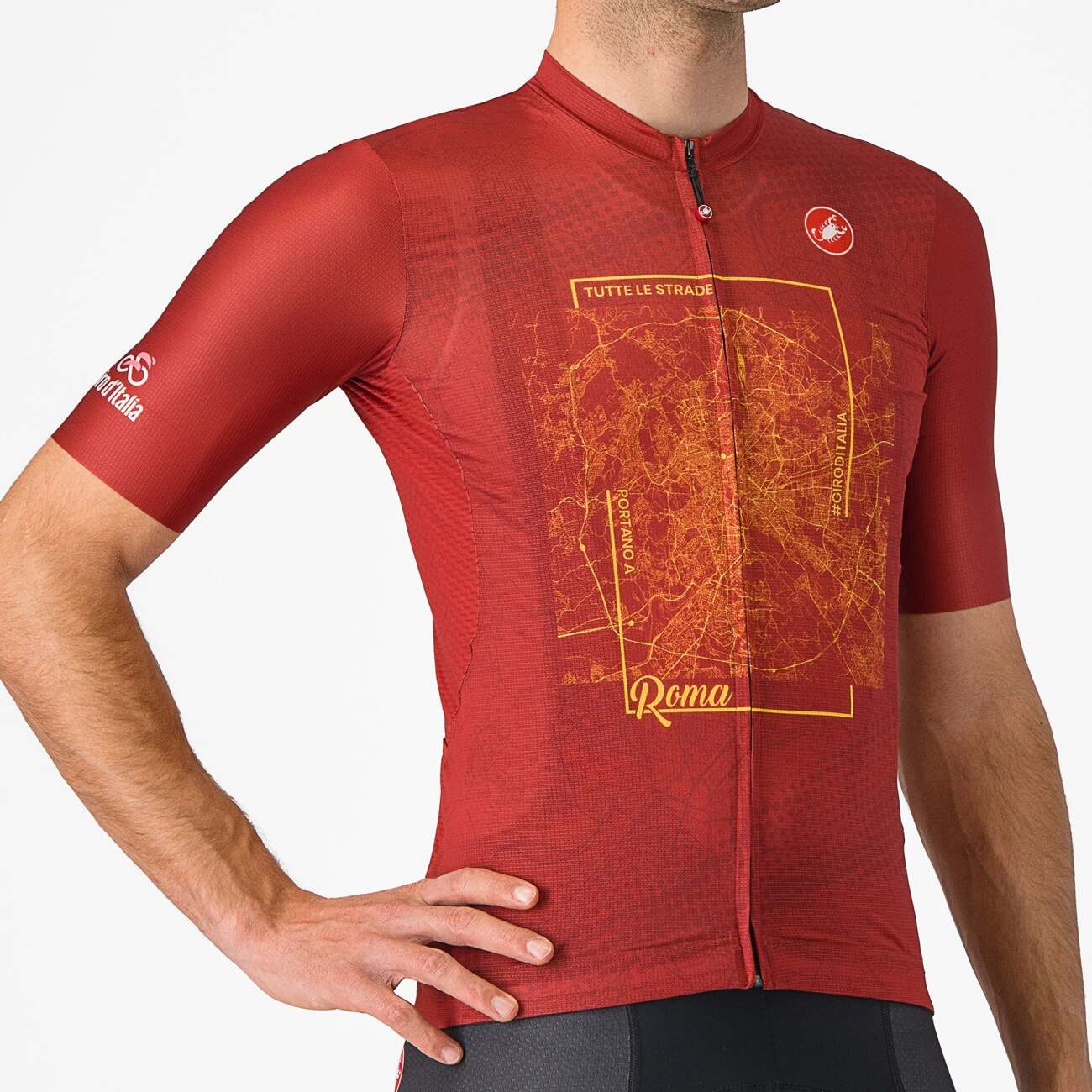 
                CASTELLI Cyklistický dres s krátkým rukávem - #GIRO107 ROMA - červená
            