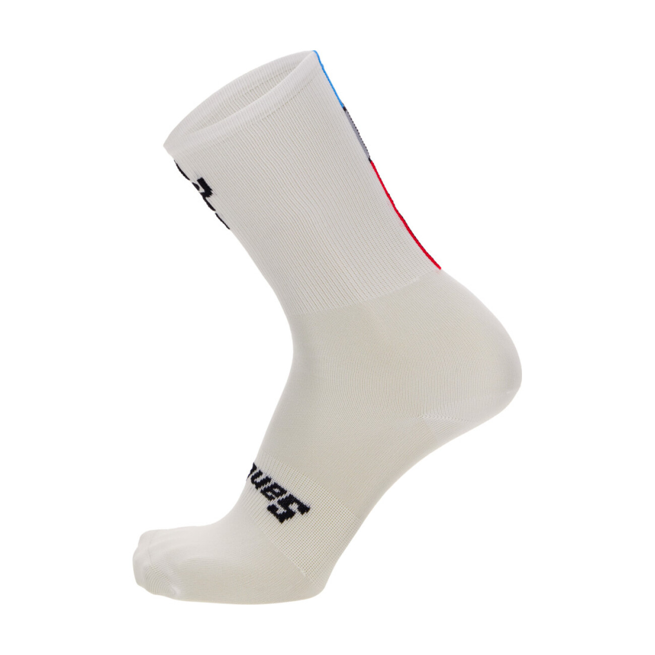 
                SANTINI Cyklistické ponožky klasické - TDF MAILLOT JAUNE ALPE D\'HUEZ - bílá XL-2XL
            