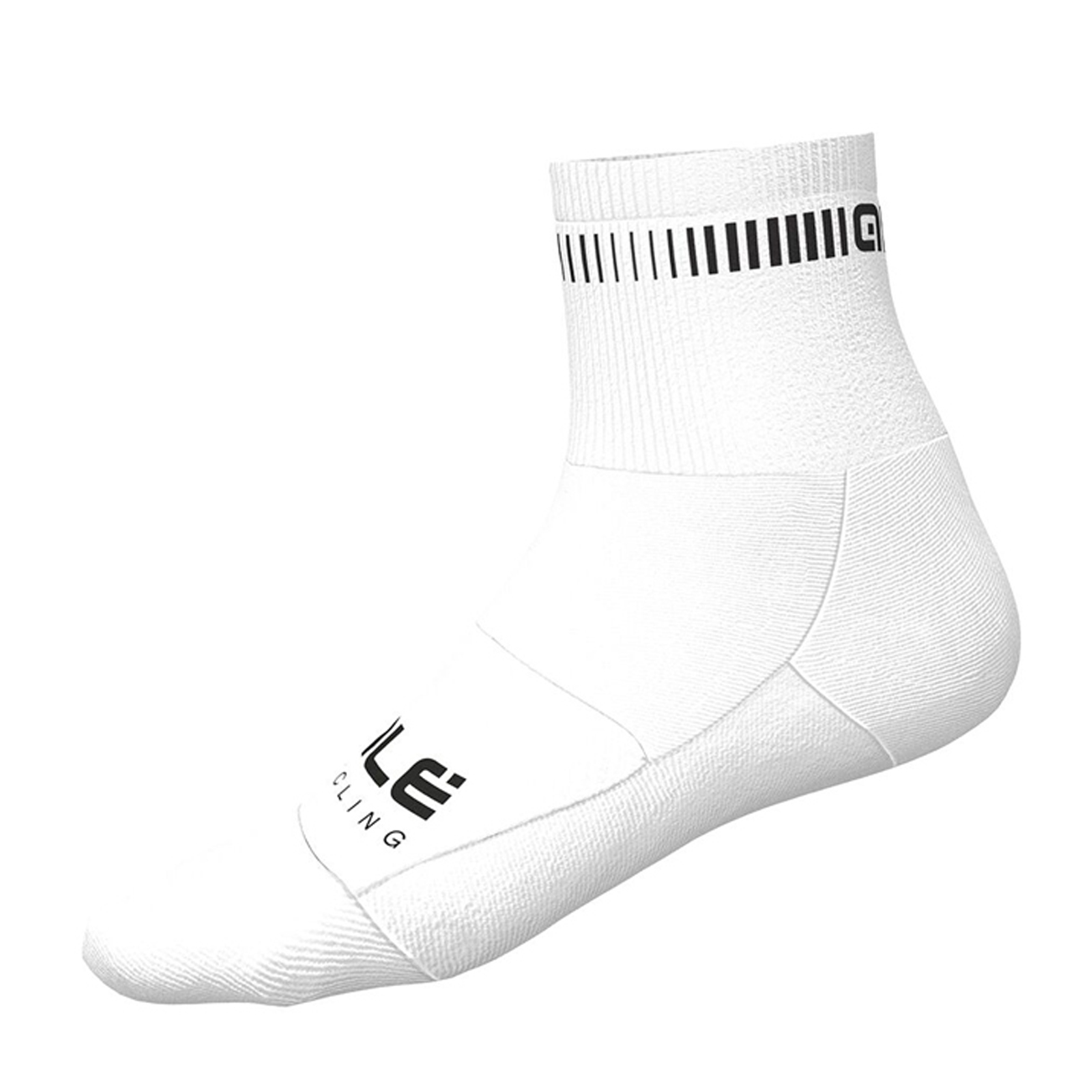 
                ALÉ Cyklistické ponožky klasické - LOGO Q-SKIN  - bílá S
            