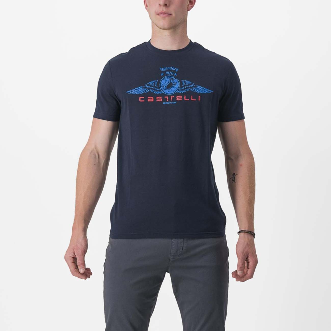 
                CASTELLI Cyklistické triko s krátkým rukávem - ARMANDO 2 TEE - modrá XL
            