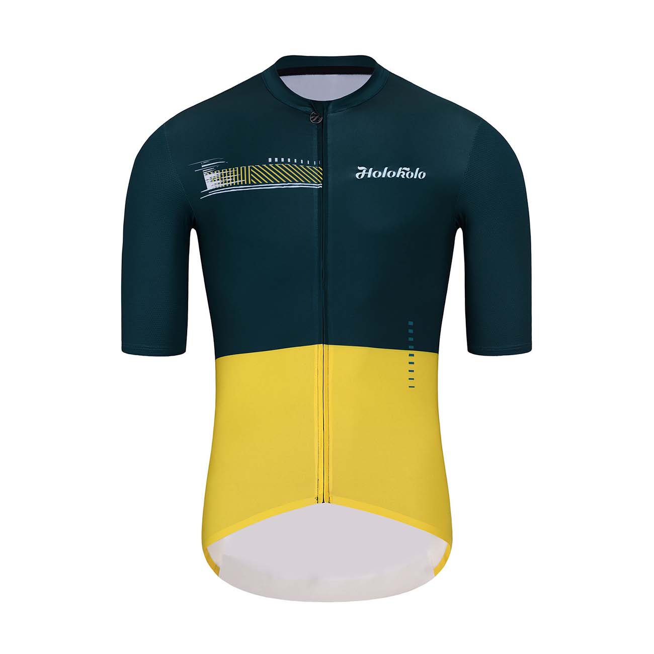 
                HOLOKOLO Cyklistický dres s krátkým rukávem - VIBES - žlutá/zelená M
            
