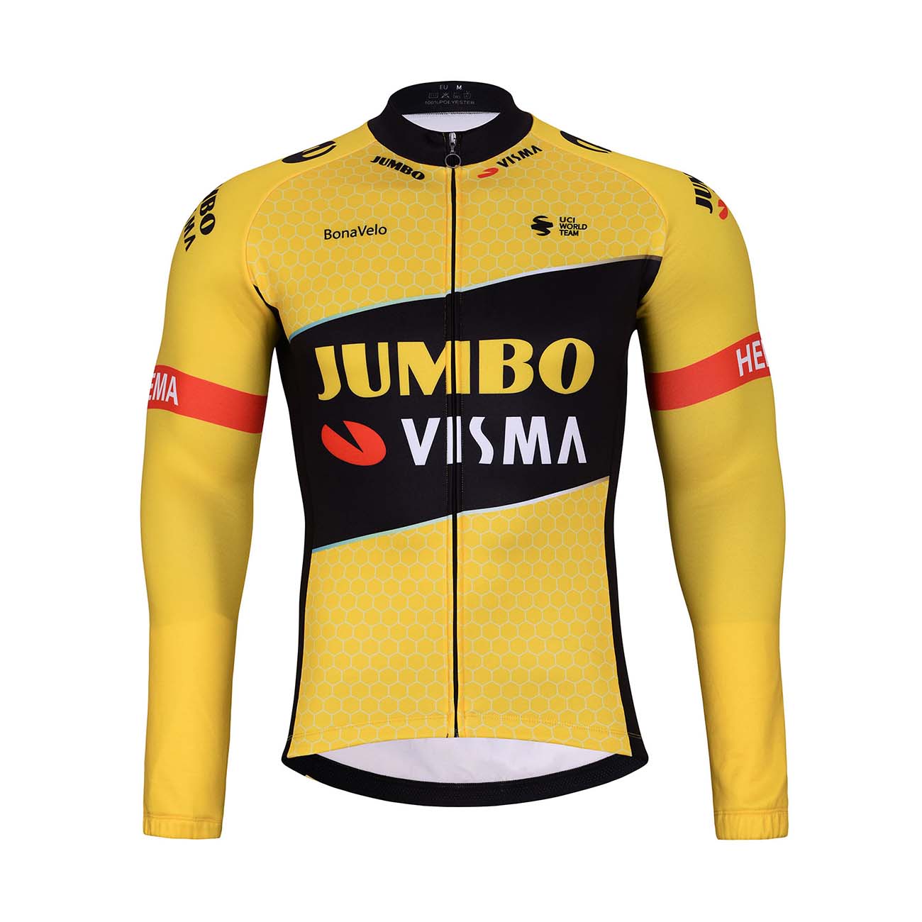 
                BONAVELO Cyklistický dres s dlouhým rukávem zimní - JUMBO-VISMA 2024 WNT - žlutá/černá 3XL
            