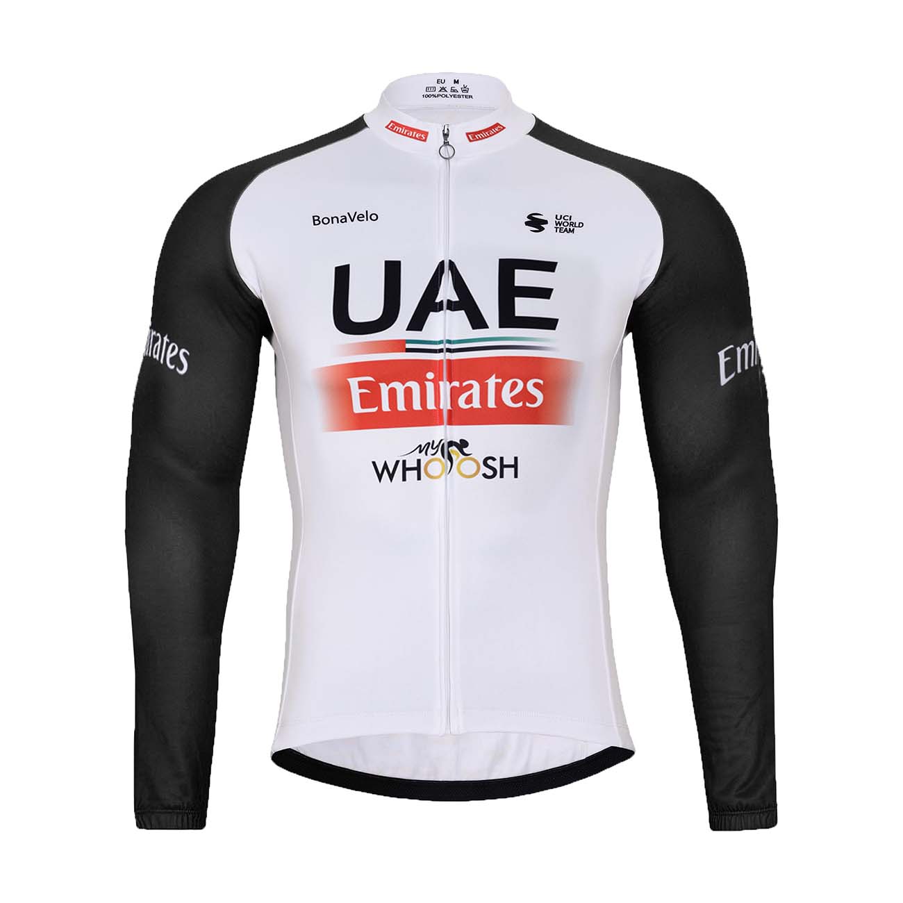 
                BONAVELO Cyklistický dres s dlouhým rukávem zimní - UAE 2024 WINTER - červená/černá/bílá 5XL
            