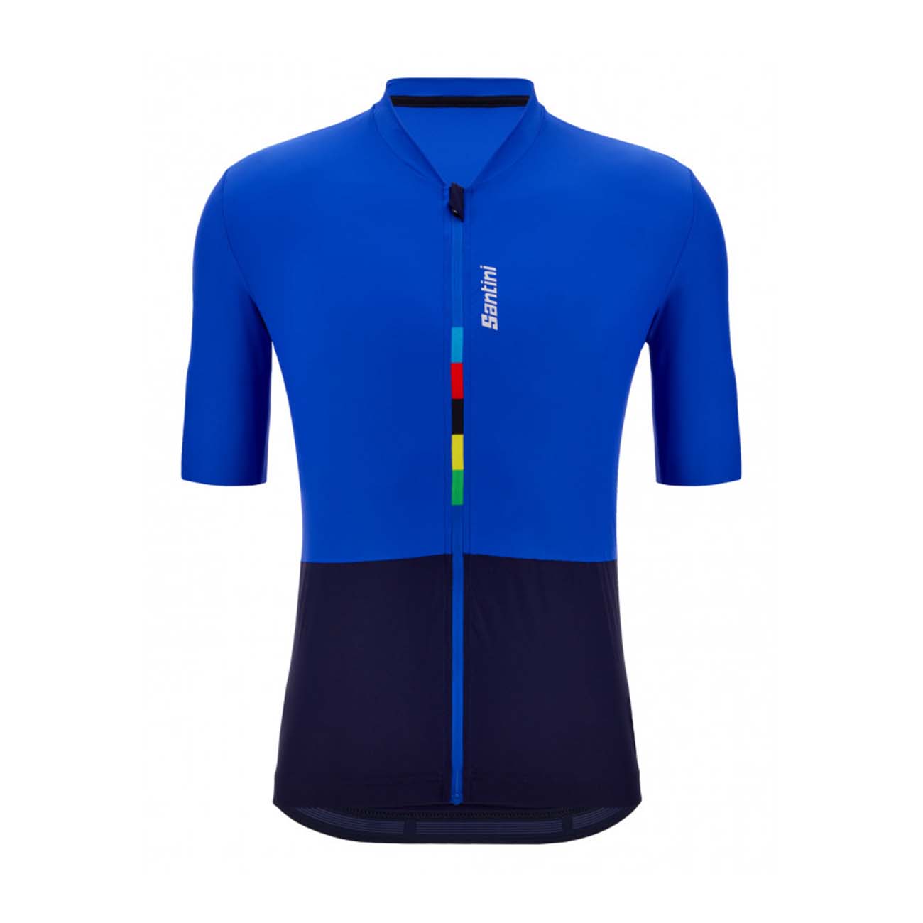 
                SANTINI Cyklistický dres s krátkým rukávem - UCI RIGA - černá/modrá 2XL
            