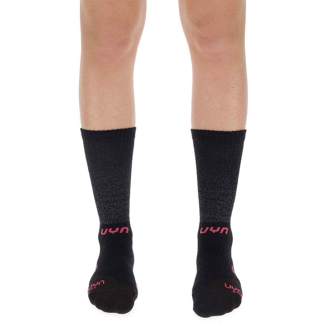 Levně UYN Cyklistické ponožky klasické - AERO WINTER LADY - černá/růžová
